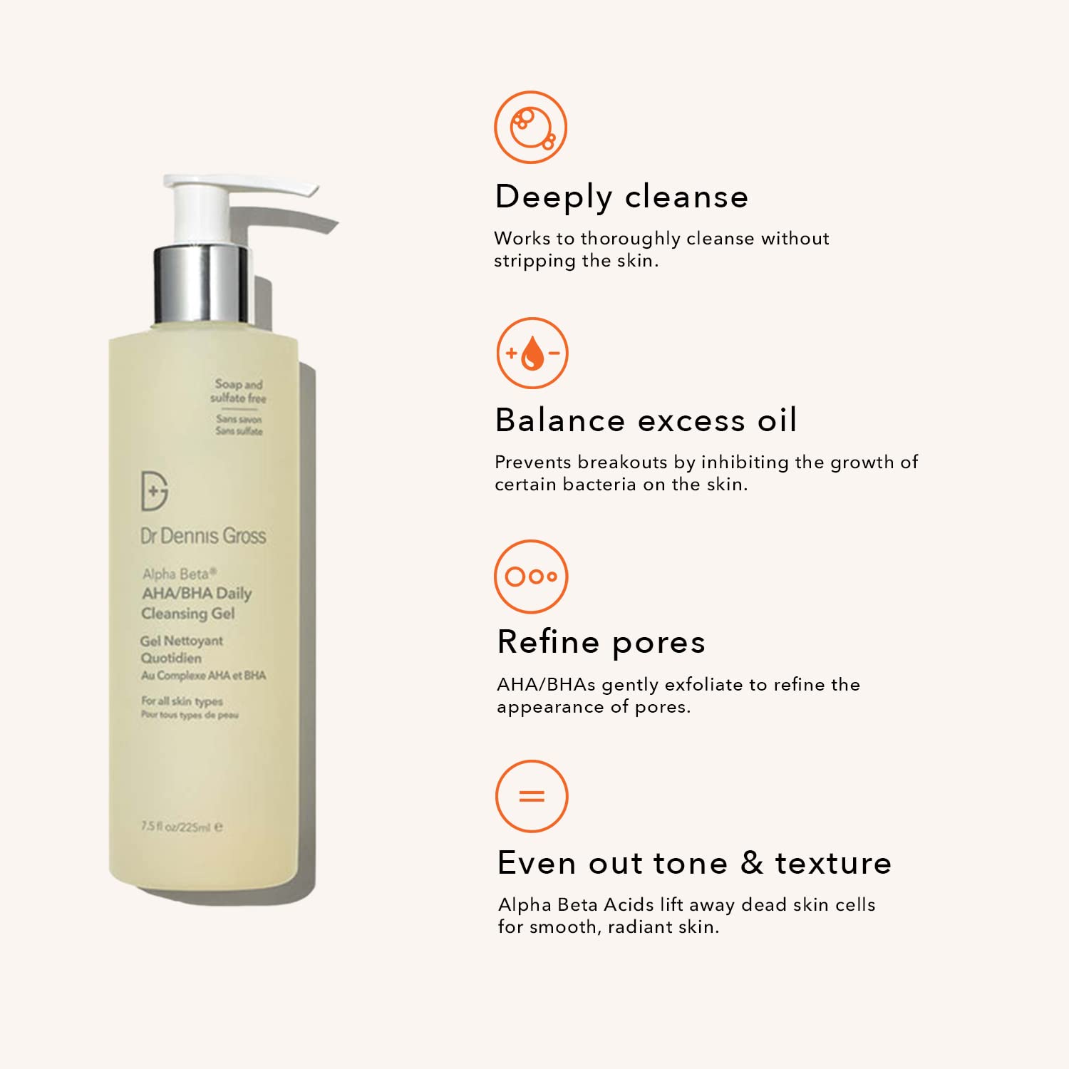 Eye-area safe cleansing with Dr. Dennis Gross Alpha Beta daily gel.