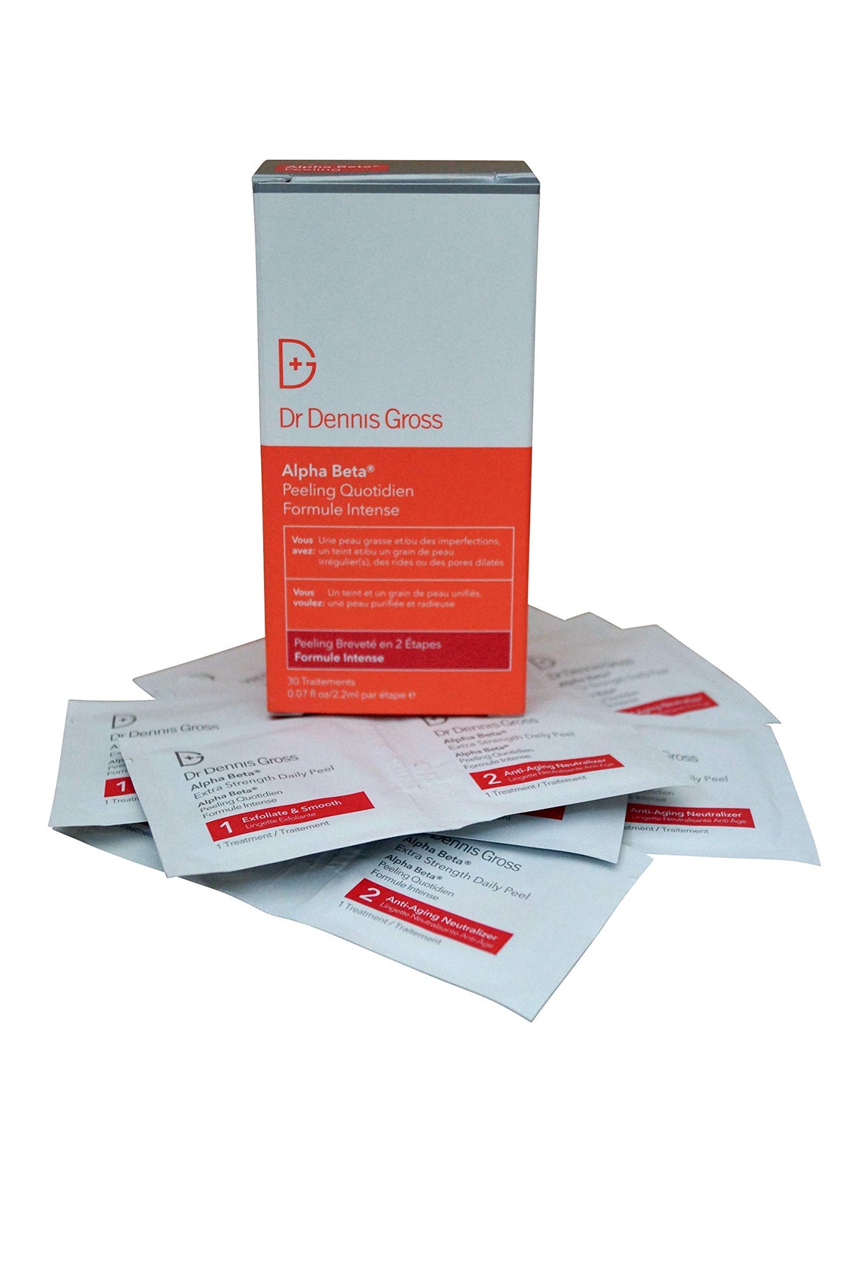 Dr. Dennis Gross Alpha Beta Extra Strength Daily Peel packette for smoother, brighter skin.