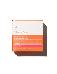 Dr Dennis Gross Alpha Beta Glow Pad face towelettes closeup for streak-free self-tan.