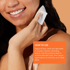 Dr Dennis Gross Alpha Beta Glow Pad texture detail emphasizes comfortable self-tan experience