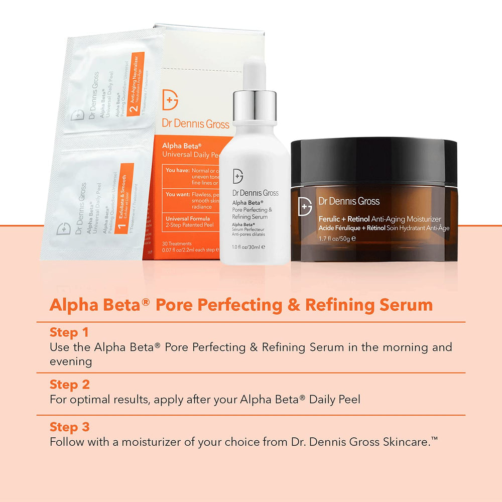 Skincare shelf display emphasizes filter-like complexion potential from the serum.