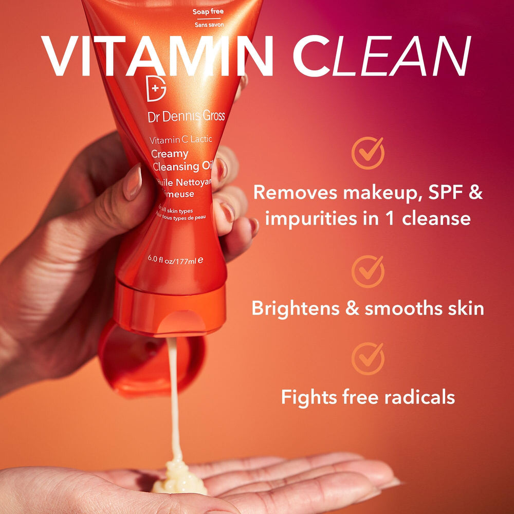Dr Dennis Gross creamy cleansing oil texture swirls into milk with water