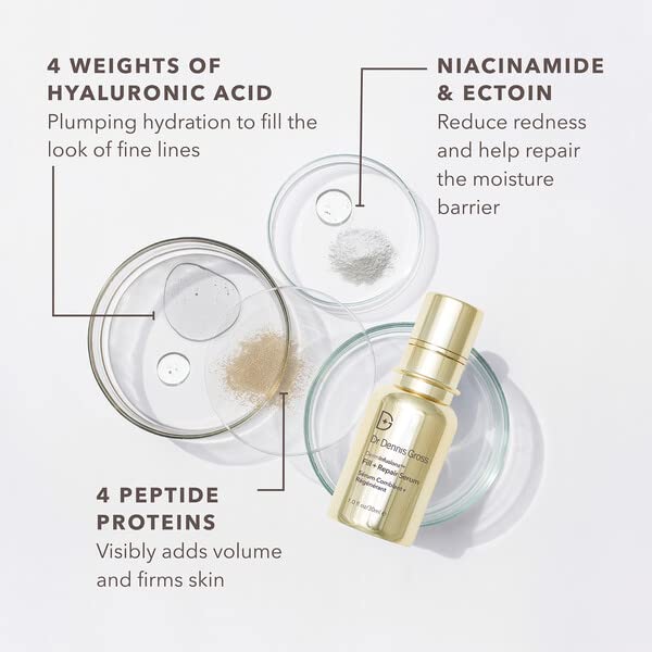 Dr Dennis Gross DermInfusions Fill + Repair serum texture closeup shows creamy, fast-absorbing formula