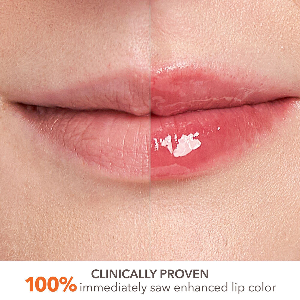 Dr Dennis Gross DermInfusions lip treatment glossy lip texture with enhanced color.