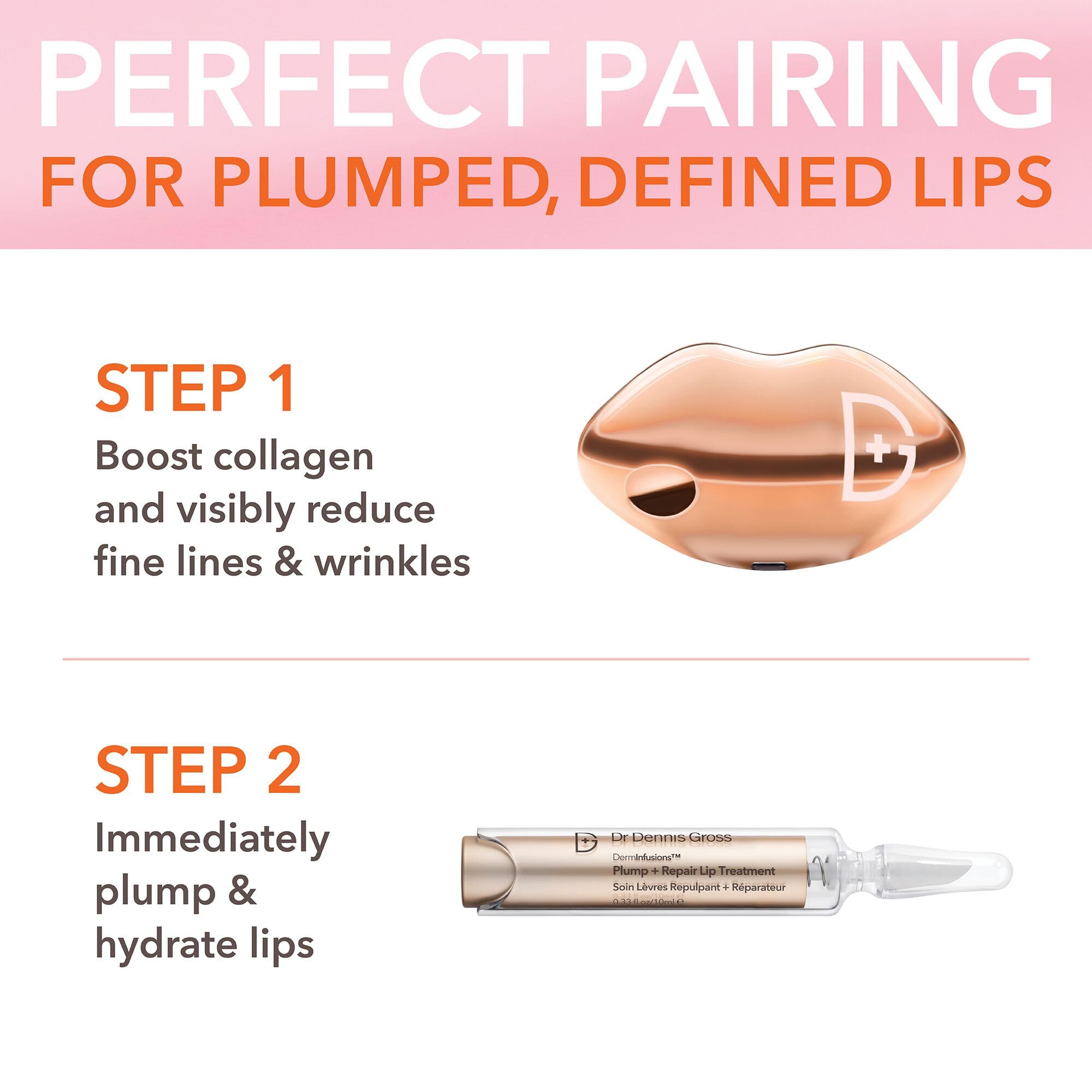 Dr Dennis Gross DermInfusions lip treatment on clean surface in a retail setting.