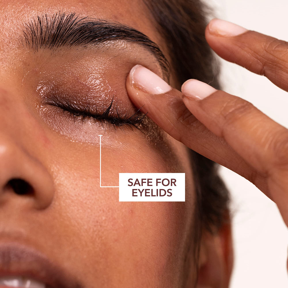 Dr. Dennis Gross eye serum texture appears as a light-gel for quick-drying application