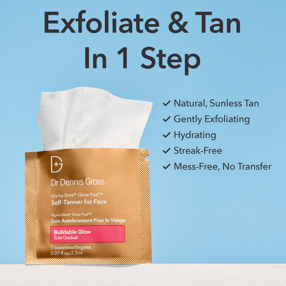 Dr Dennis Gross Glow Pad buildable glow develops in about an hour.
