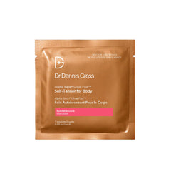 Dr Dennis Gross Glow Pad Self-Tanner towelette close-up highlights exfoliating texture for even application