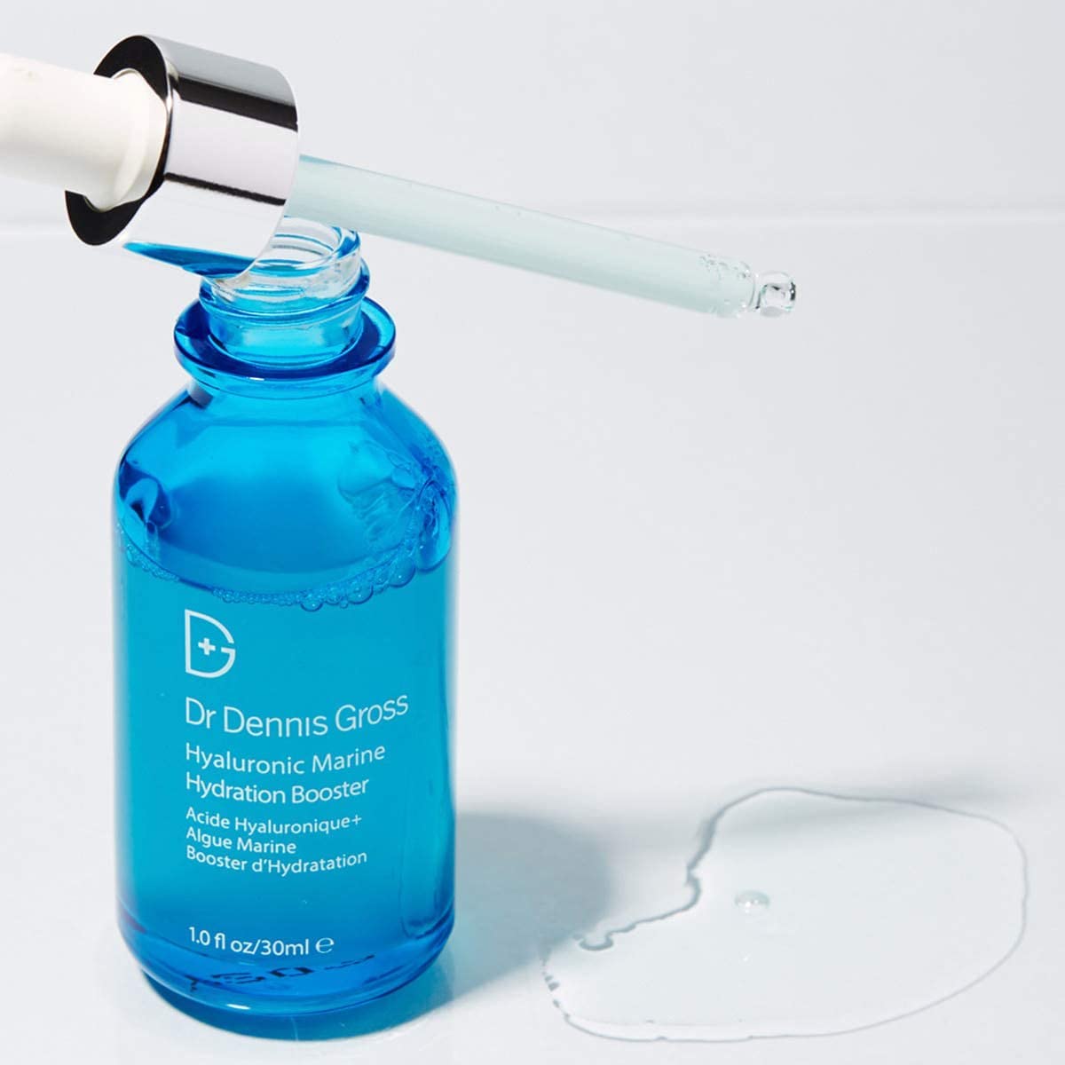 Dr Dennis Gross Hyaluronic Marine Hydration Booster after-use glow suggests refreshed skin