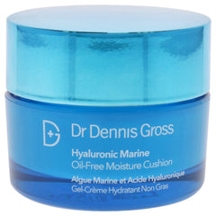 Dr Dennis Gross Hyaluronic Marine Moisture Cushion texture swirl highlights lightweight moisture.