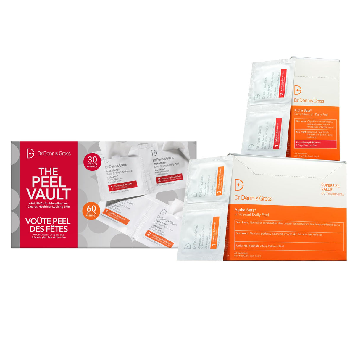 Dr Dennis Gross Peel Vault Kit packaging showing limited-edition at-home radiance gift set