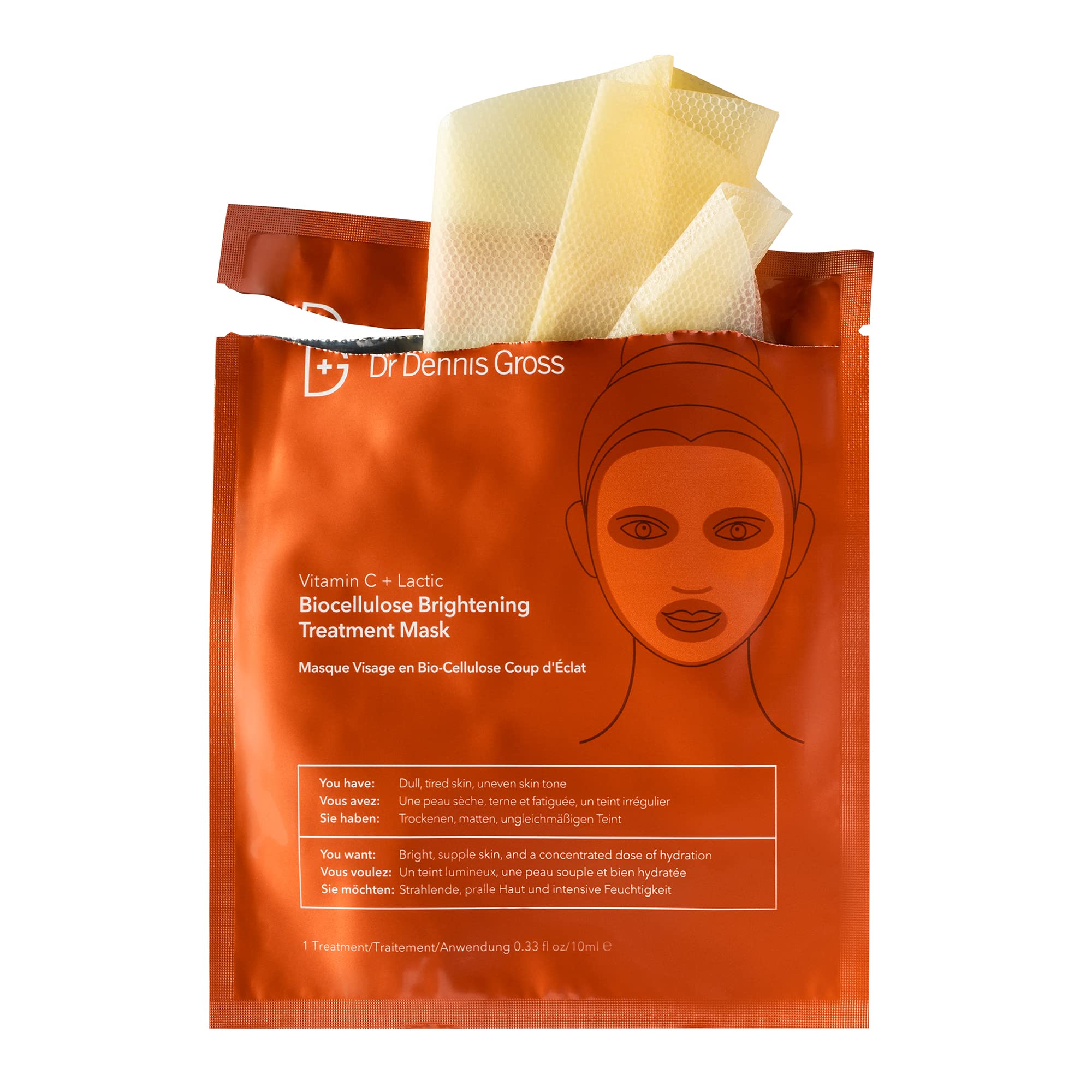 Dr Dennis Gross Vitamin C Lactic mask closeup showing saturated edges for absorption