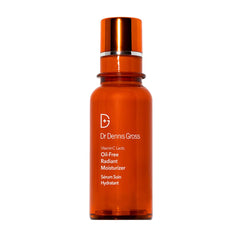Dr Dennis Gross Vitamin C Lactic Radiant Moisturizer bottle closeup with non-greasy hydration