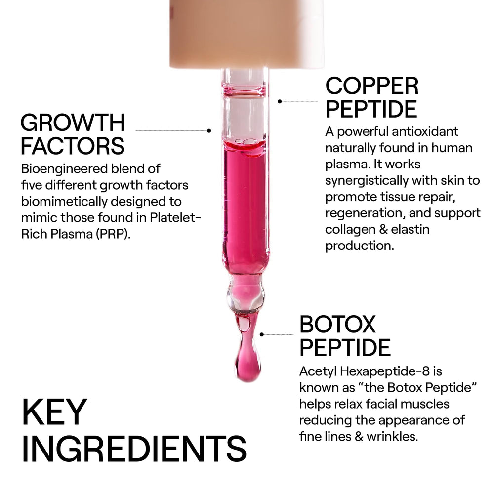 Dr. Diamond's Metacine serum pump close-up shows a lightweight, non-greasy texture.