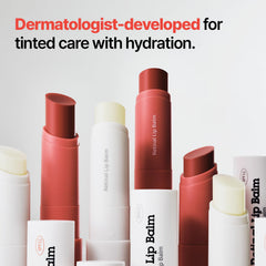Dr.Different retinal lip balm tinted close-up shows silky, non-sticky texture.