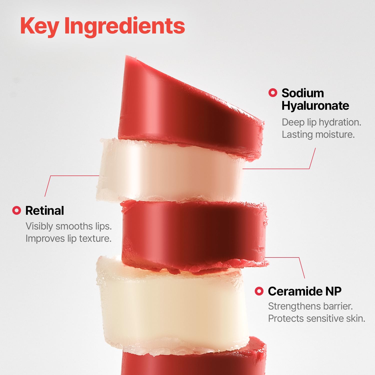 Dr.Different retinal lip balm tinted lip tint on lips with gentle color.