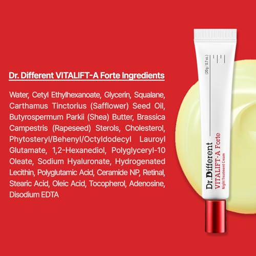 Dr.Different VITALIFT-A Forte packaging conveys luxury skincare quality