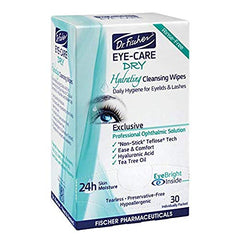 Dr. Fischer Tea Tree Eyelid Wipes close-up texture reveals soft, hydrated feel