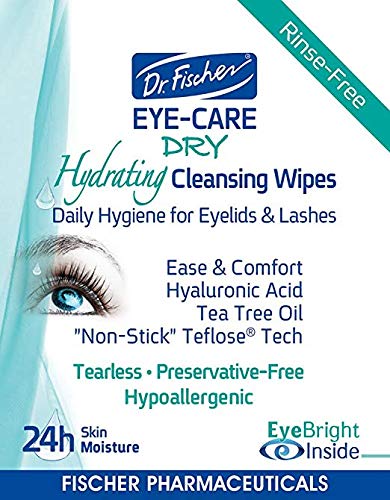 Dr. Fischer Tea Tree Eyelid Wipes near eye area suitable for sensitive eyes and lenses