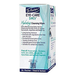 Dr. Fischer Tea Tree Eyelid Wipes on hand demonstrates gentle cleansing