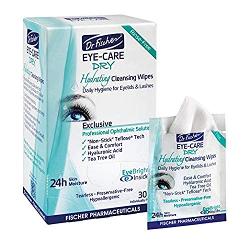 Dr. Fischer Tea Tree Eyelid Wipes packaging for daily cleansing