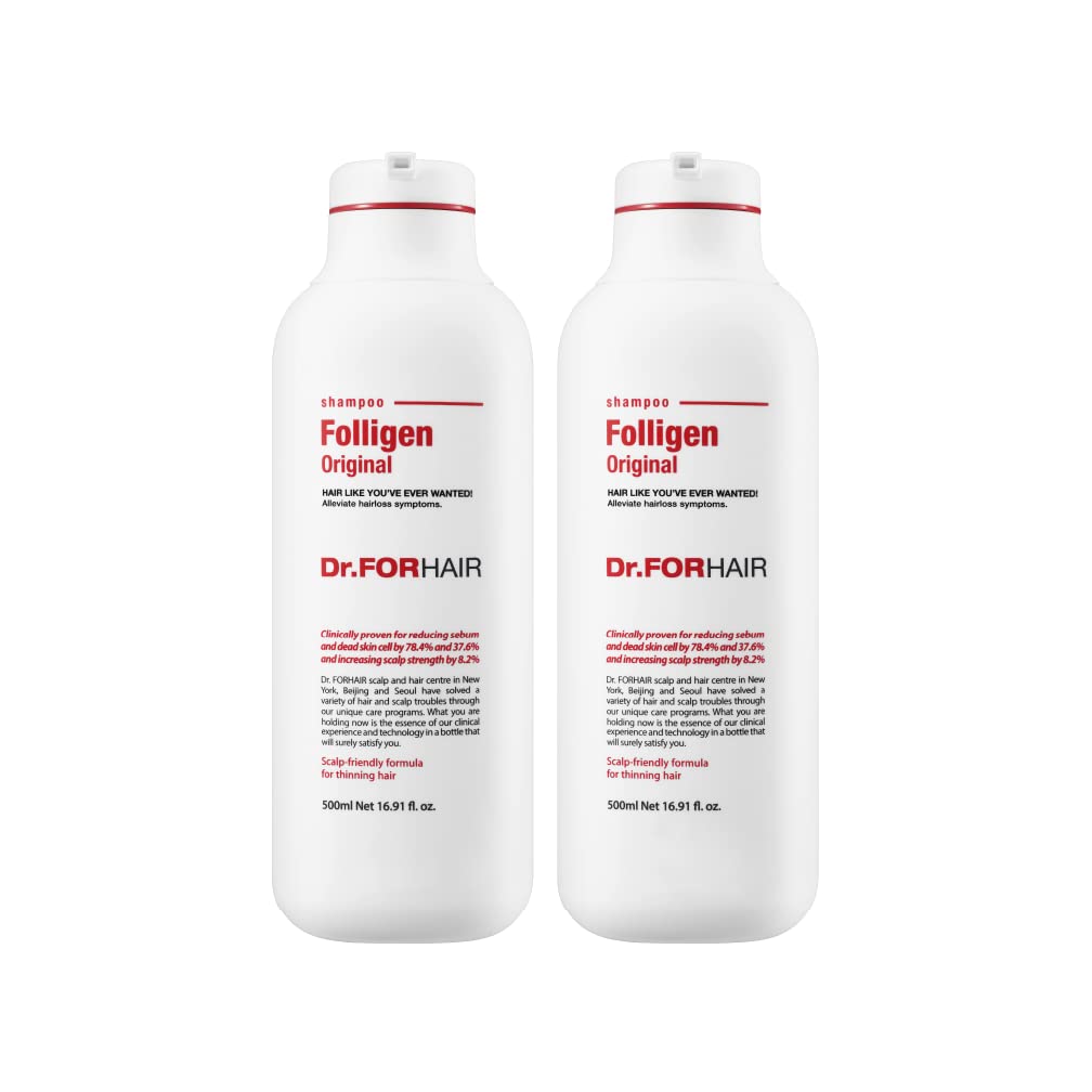 DR.FORHAIR Folligen Original Shampoo bottle front promotes gentle cleansing for daily use