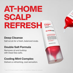 Close-up of gritty Dead Sea salt texture in Dr.FORHAIR scaler.