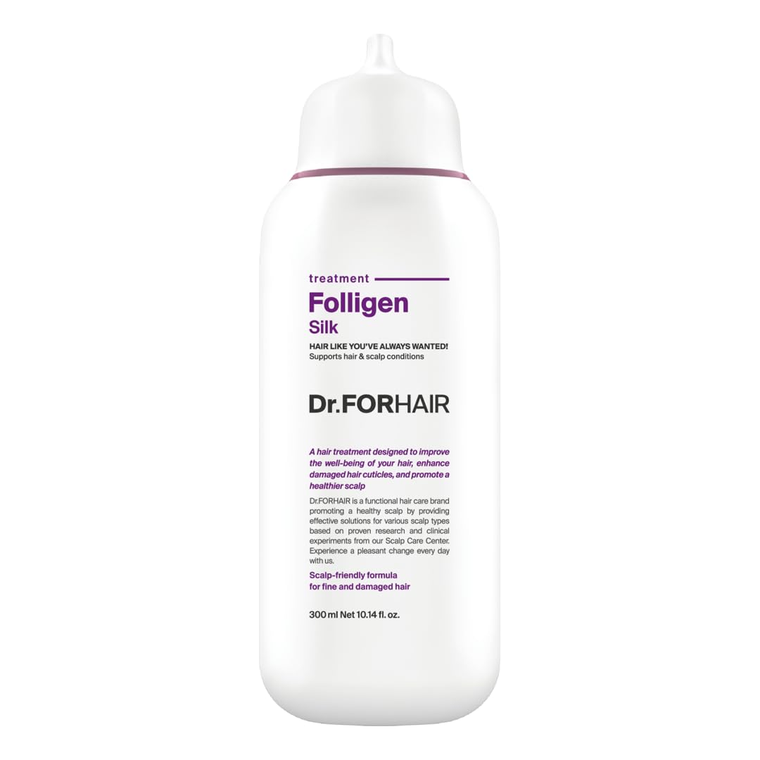 DR.FORHAIR Folligen Silk Treatment bottle close-up for hydrating scalp care and hair nourishment