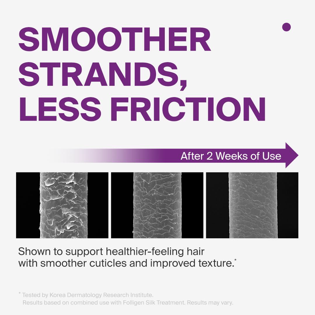 DR.FORHAIR Folligen Silk Treatment scalp care action demonstrating improved moisture and elasticity