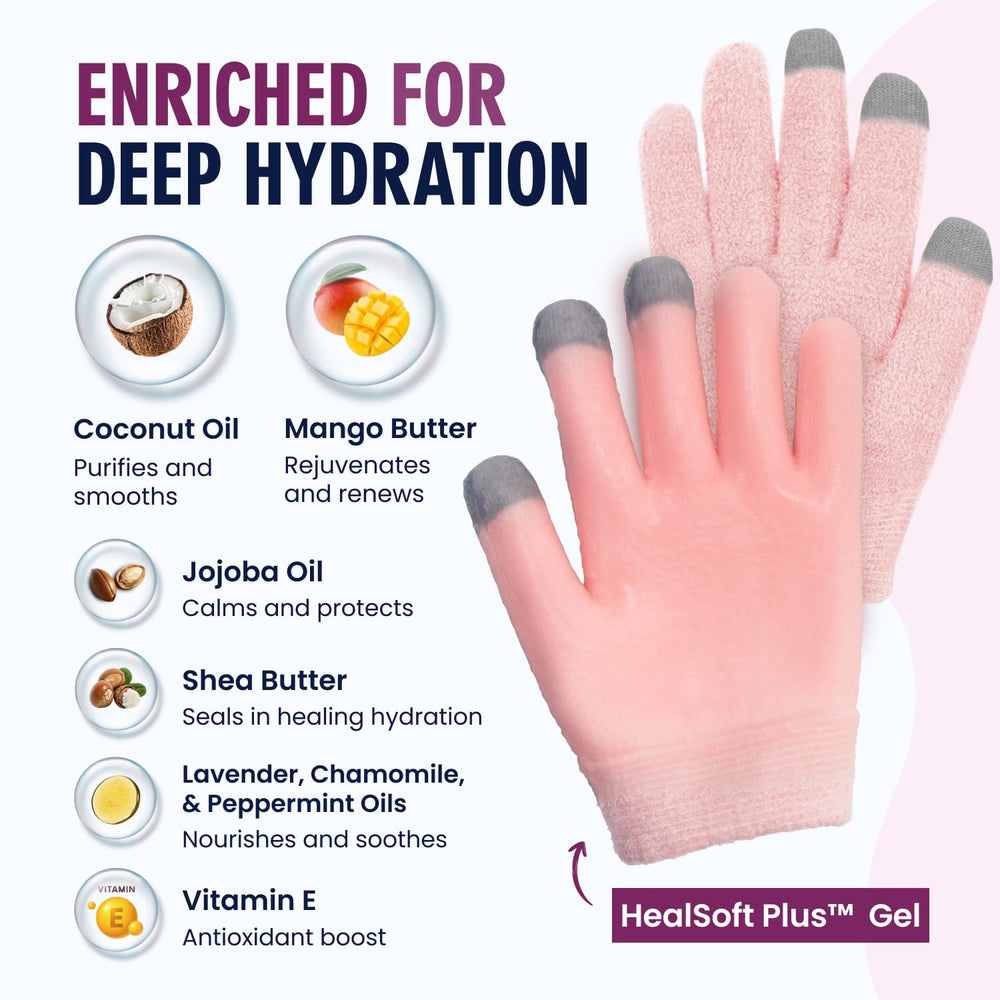 Dr. Frederick's Original gel glove interior hydrates with mango butter coconut oil.
