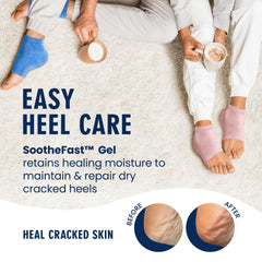 Dr. Frederick's Original gel-lined sleep socks closeup highlighting moisture-locking technology.