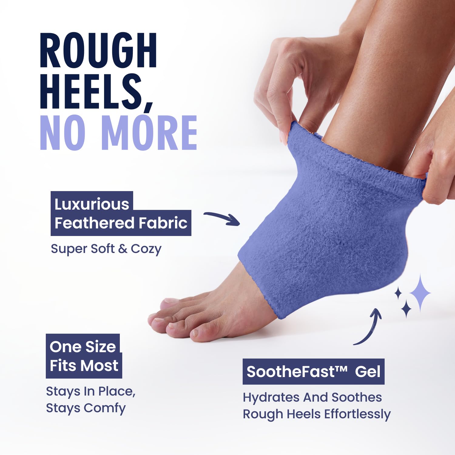 Dr. Frederick's Original fuzzy heel socks cradle feet in warmth, aiding comfort after long days.