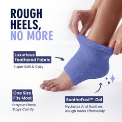 Dr. Frederick's Original fuzzy heel socks cradle feet in warmth, aiding comfort after long days.