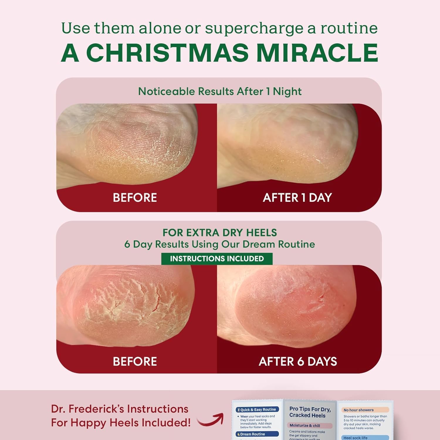 Dr. Frederick's Original holiday colors packaging evokes festive gifting appeal
