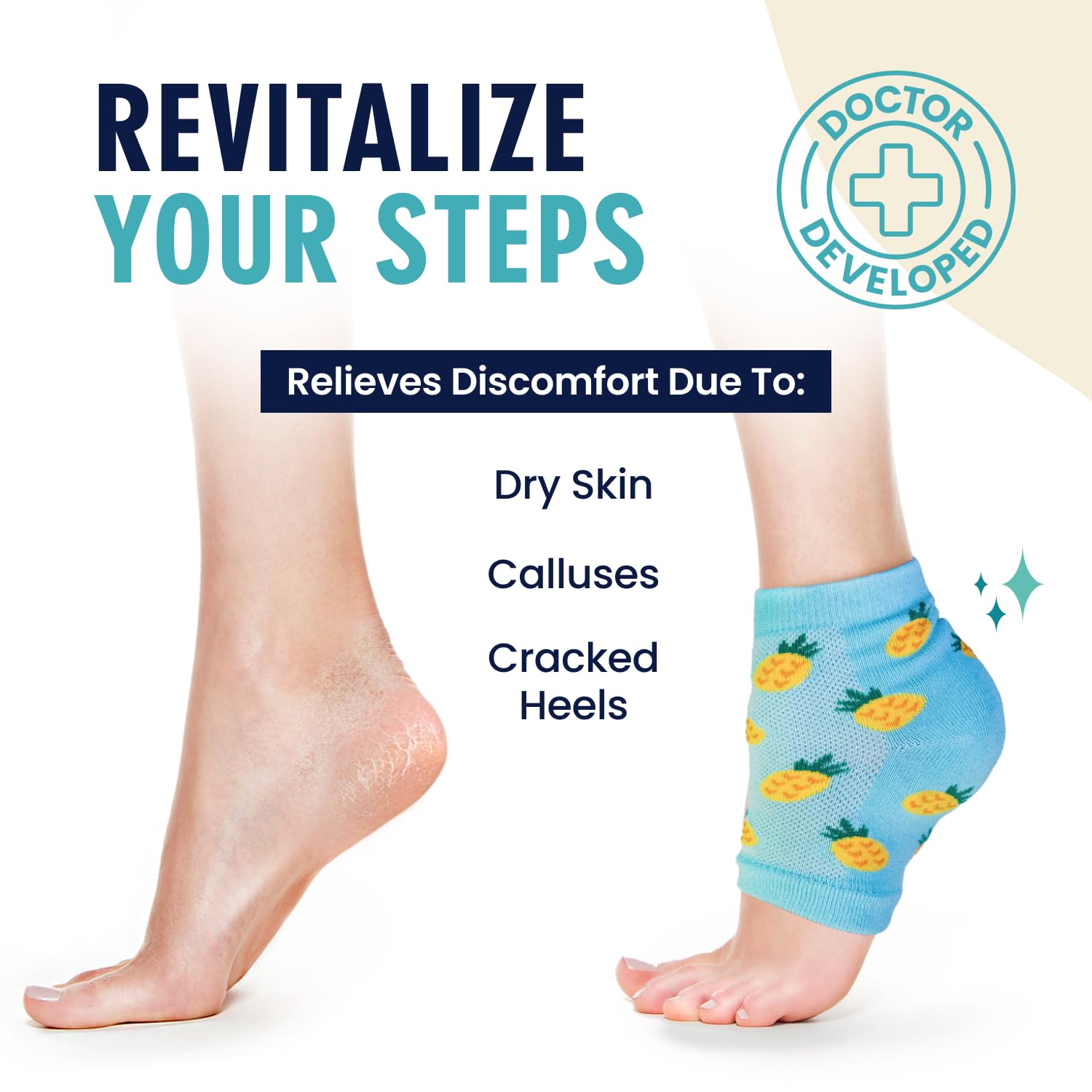 Breathable toeless design of Dr. Frederick's Original Heel Socks for comfortable wear.