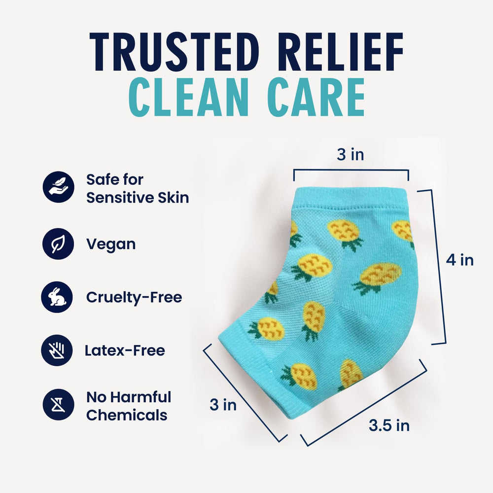 Night-time wear of Dr. Frederick's Heel Socks for gentle overnight hydration.