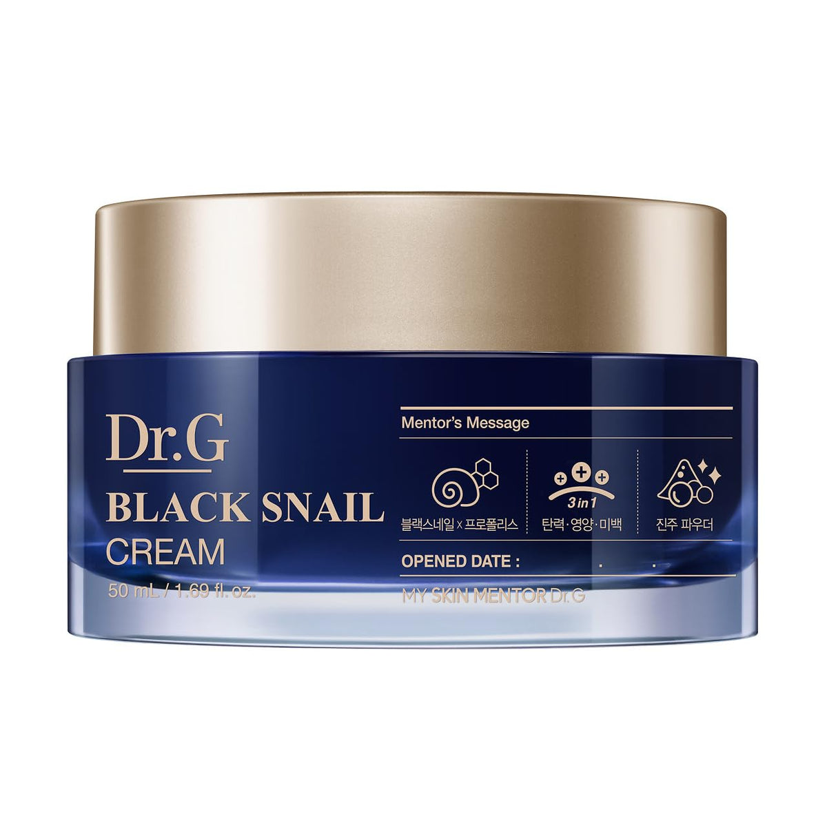 Dr. G Black Snail Cream jar closeup showing rich texture for nourishment