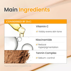Dr.G tinted sunscreen being dispensed showing lightweight texture for daily wear.