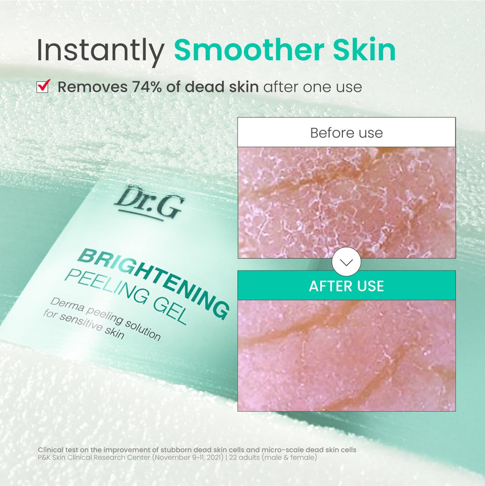 Dr.G Brightening Peeling Gel texture close-up highlighting gentle exfoliation