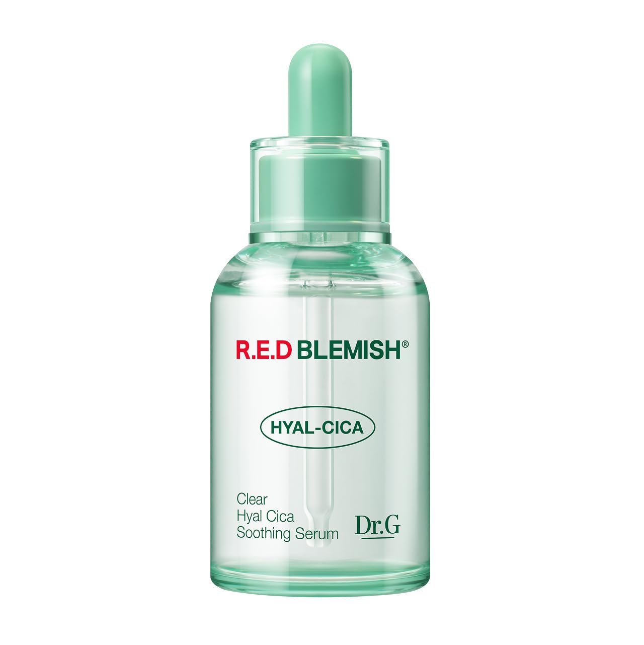 Dr.G R.E.D. blemish clear serum bottle close-up highlighting premium packaging for easy storage