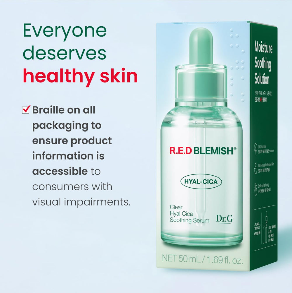Dr.G R.E.D. blemish clear serum on skin demonstrates fast absorption