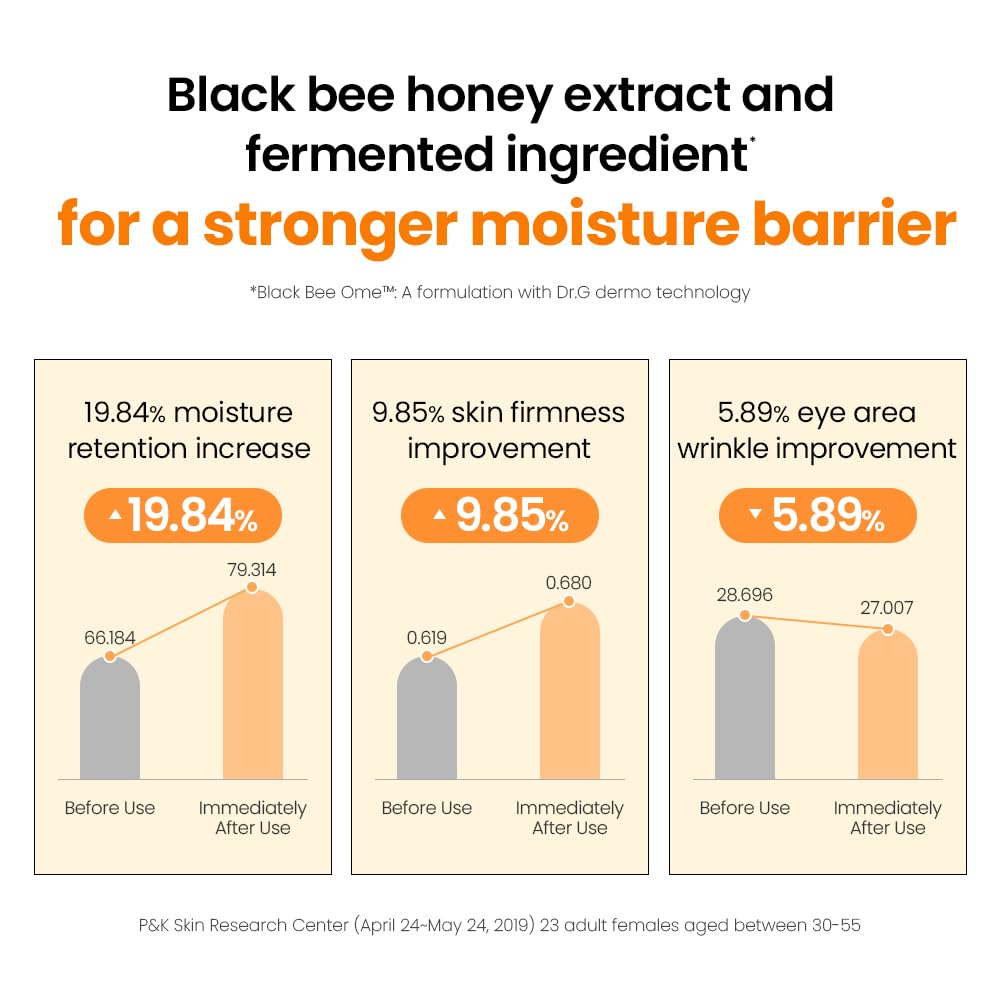 Dr.G Royal Black Snail Cream swatch on skin demonstrates smooth hydration.