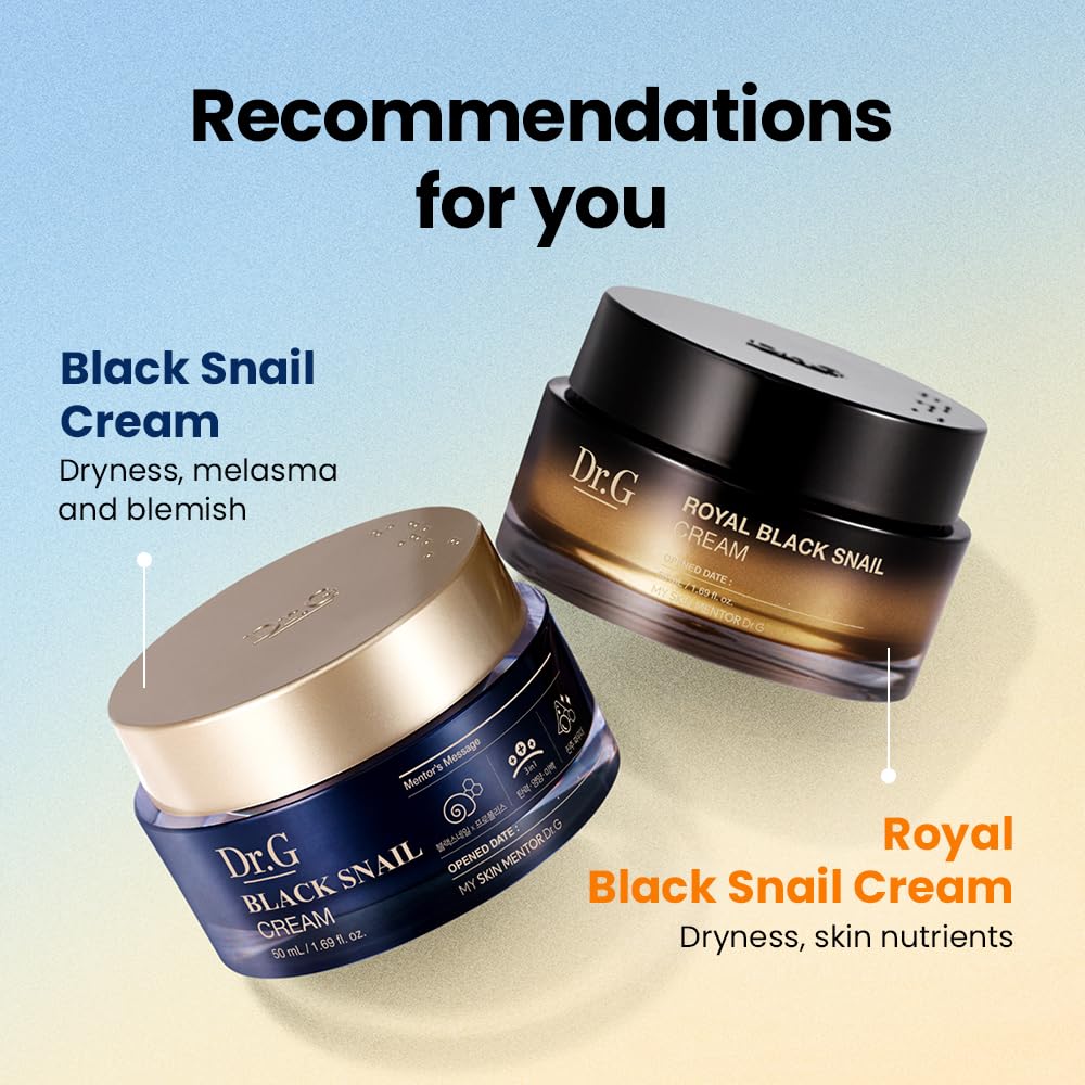 Dr.G Royal Black Snail Cream textured swirl shows nourishing moisture.
