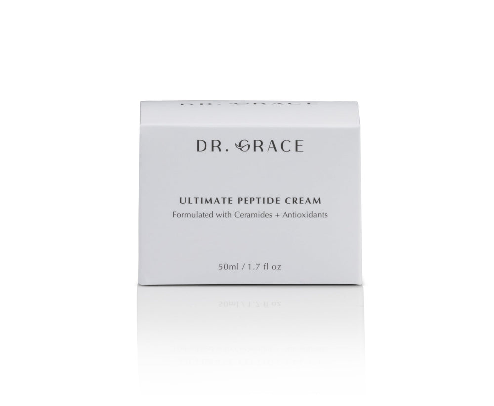 Dr. Grace Ultimate Peptide Cream antioxidants panel suggests antioxidant protection for skin.