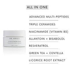 Dr. Grace Ultimate Peptide Cream jar sideview with smooth texture ready for daily use.