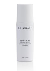 Dr. Grace Ultimate Retinol Serum bottle closeup for nightly glow