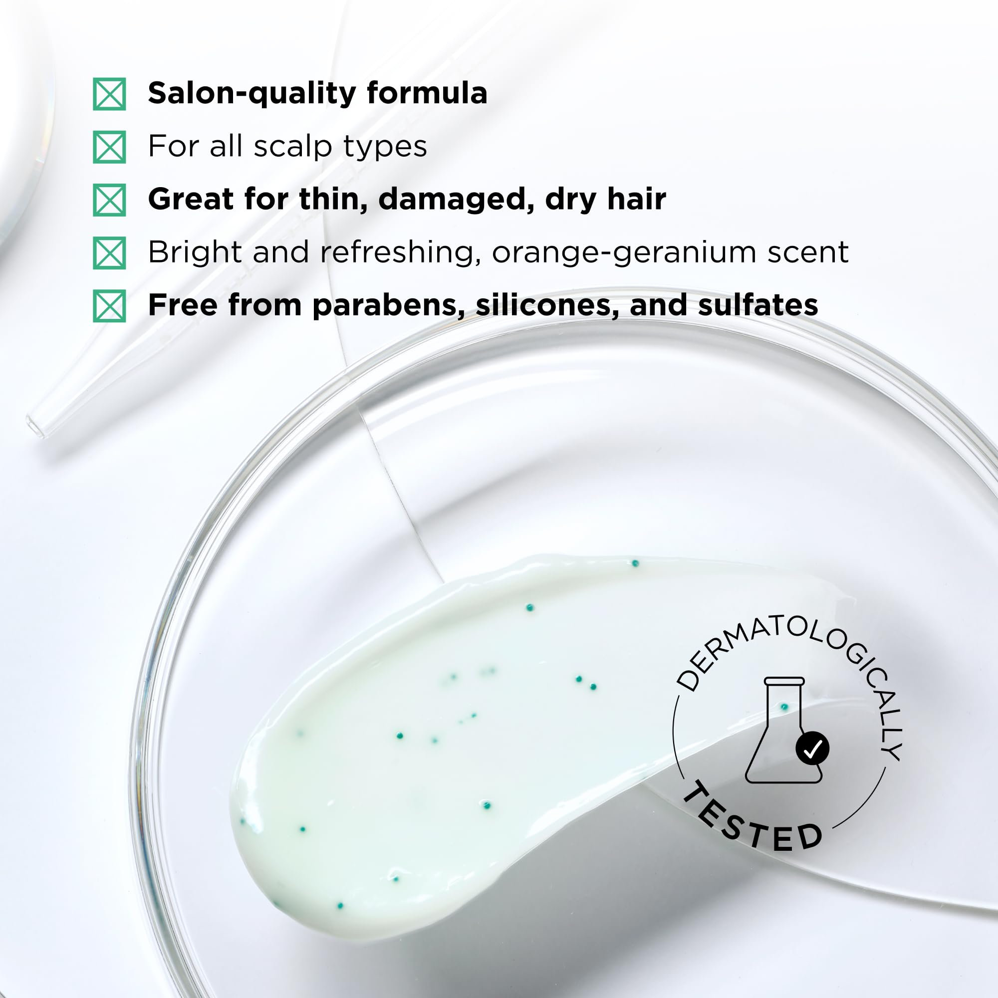 Dr. Groot dermatologist-tested badge communicates safety for sensitive or color-treated hair.