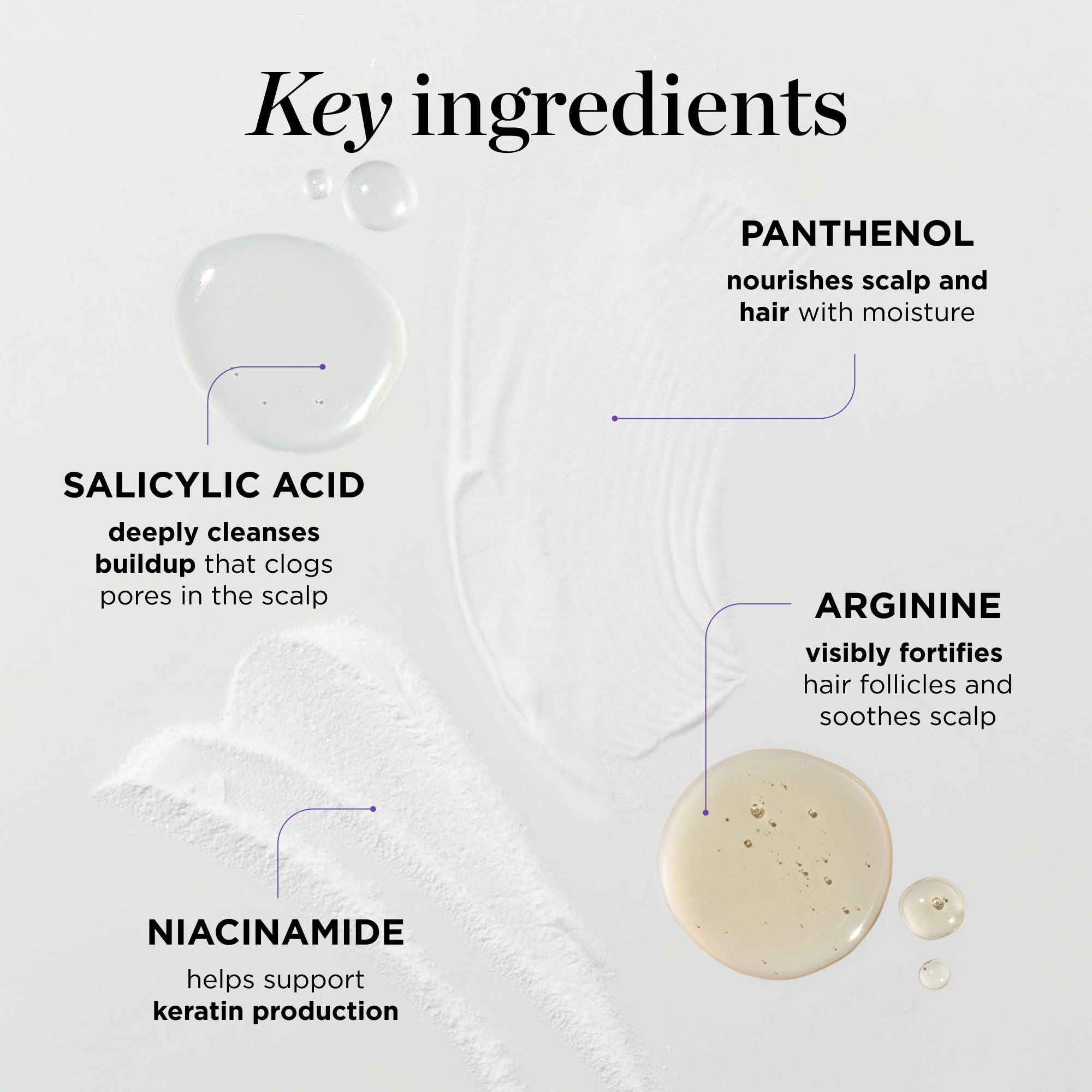 Dr. Groot Niacinamide science illustration suggesting improved scalp health and nourishment