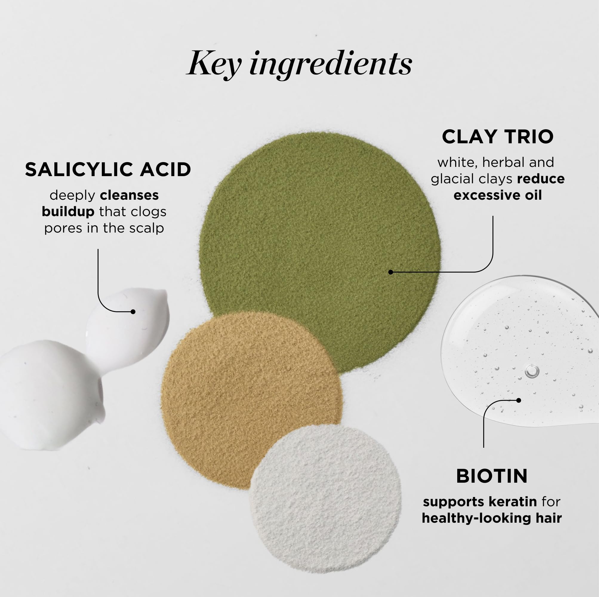Dr. Groot Purifying Clay Shampoo with Biotin supports keratin health for vibrant hair.
