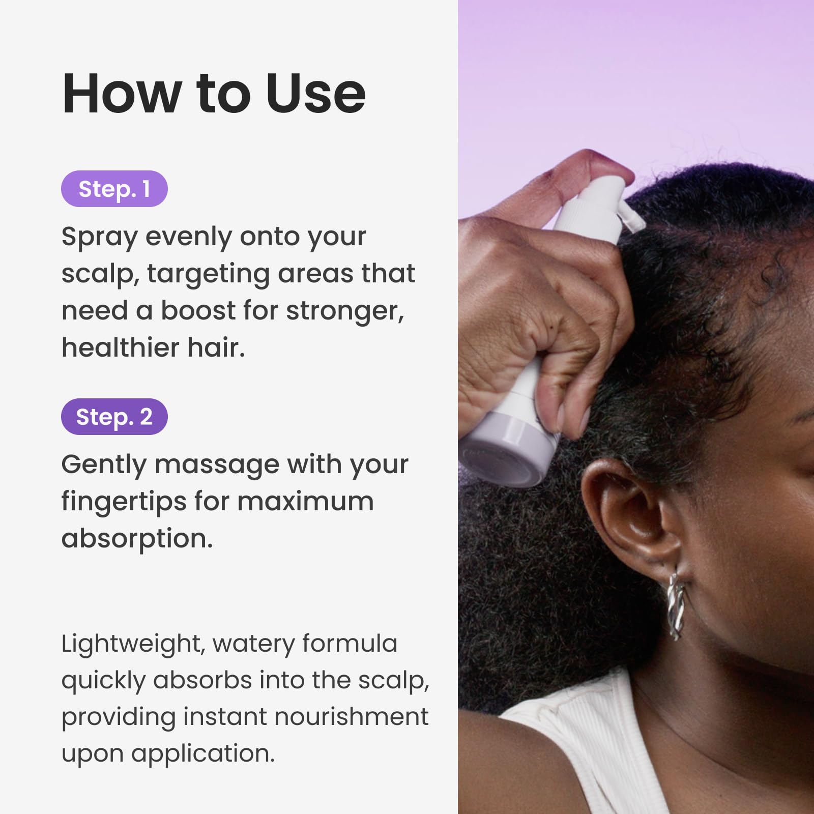 Post-towel-dried hair with Dr. Groot Rosemary Mint Oil Tonic for scalp care.